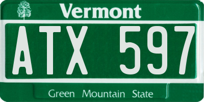 VT license plate ATX597