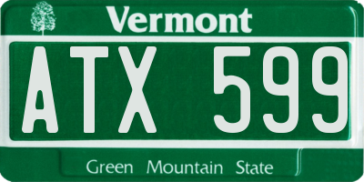 VT license plate ATX599