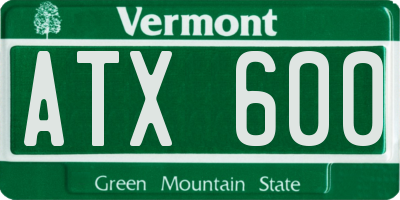 VT license plate ATX600