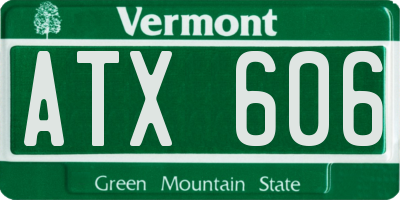 VT license plate ATX606