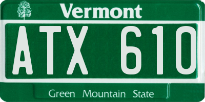 VT license plate ATX610
