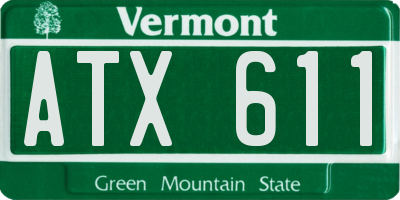 VT license plate ATX611