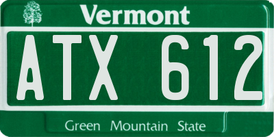 VT license plate ATX612