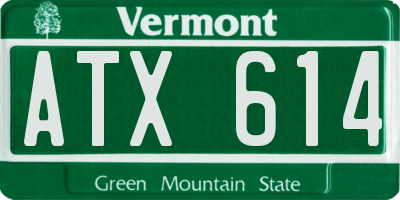 VT license plate ATX614