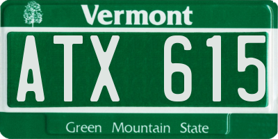 VT license plate ATX615