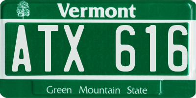 VT license plate ATX616