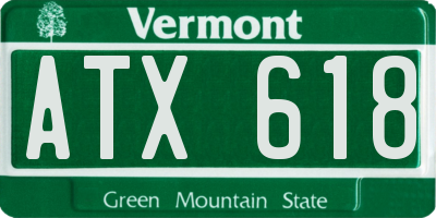 VT license plate ATX618