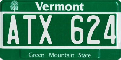 VT license plate ATX624