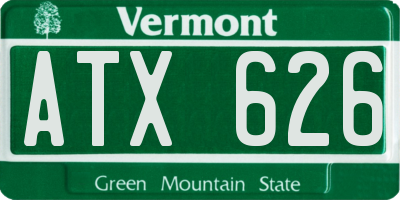 VT license plate ATX626