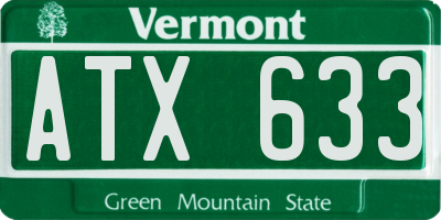 VT license plate ATX633