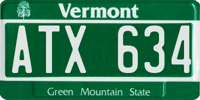 VT license plate ATX634