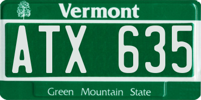 VT license plate ATX635