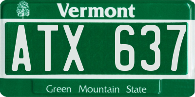 VT license plate ATX637
