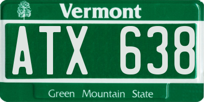 VT license plate ATX638