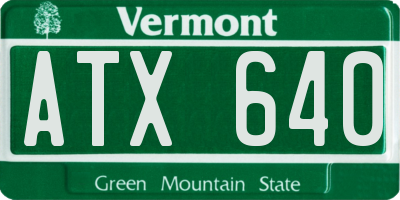 VT license plate ATX640