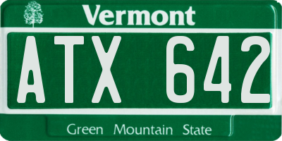 VT license plate ATX642