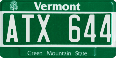 VT license plate ATX644
