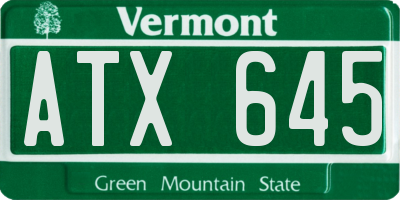 VT license plate ATX645