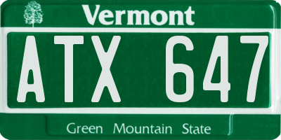 VT license plate ATX647