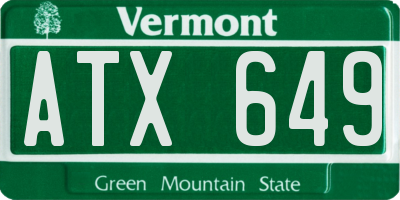 VT license plate ATX649