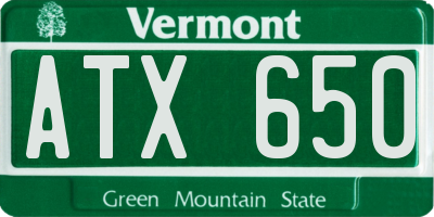 VT license plate ATX650