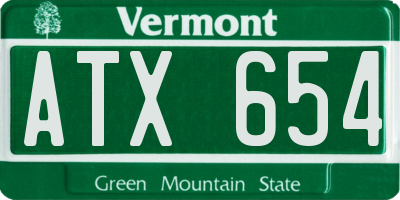 VT license plate ATX654