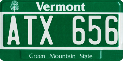 VT license plate ATX656
