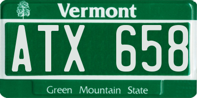 VT license plate ATX658