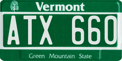 VT license plate ATX660