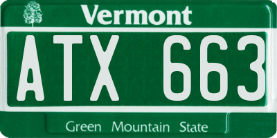 VT license plate ATX663