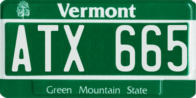 VT license plate ATX665