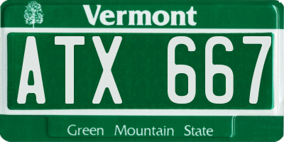 VT license plate ATX667