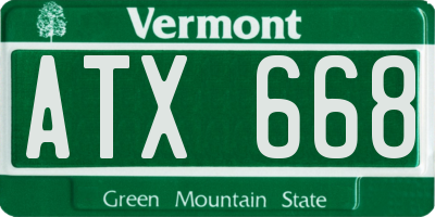 VT license plate ATX668