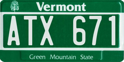 VT license plate ATX671