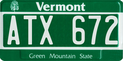 VT license plate ATX672