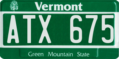 VT license plate ATX675