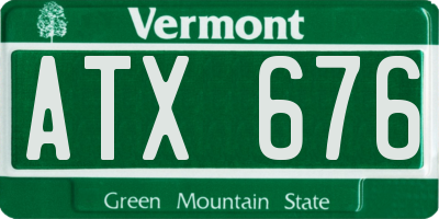 VT license plate ATX676