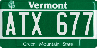 VT license plate ATX677