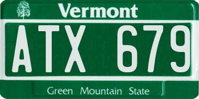 VT license plate ATX679