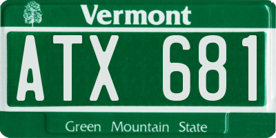 VT license plate ATX681