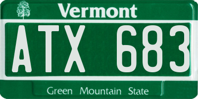 VT license plate ATX683