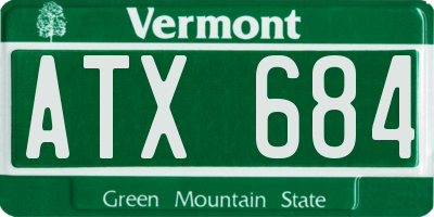 VT license plate ATX684