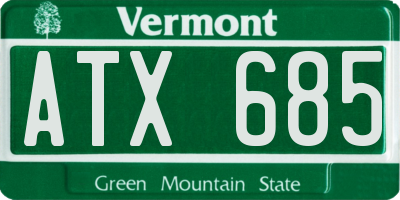 VT license plate ATX685