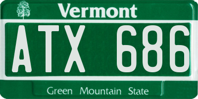VT license plate ATX686