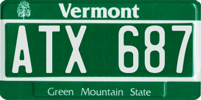 VT license plate ATX687