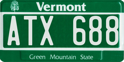 VT license plate ATX688