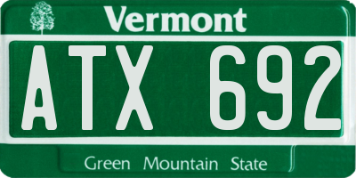 VT license plate ATX692