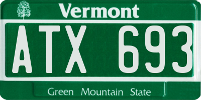 VT license plate ATX693