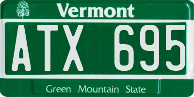 VT license plate ATX695