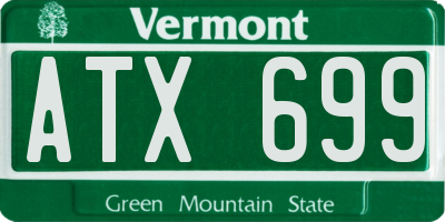 VT license plate ATX699
